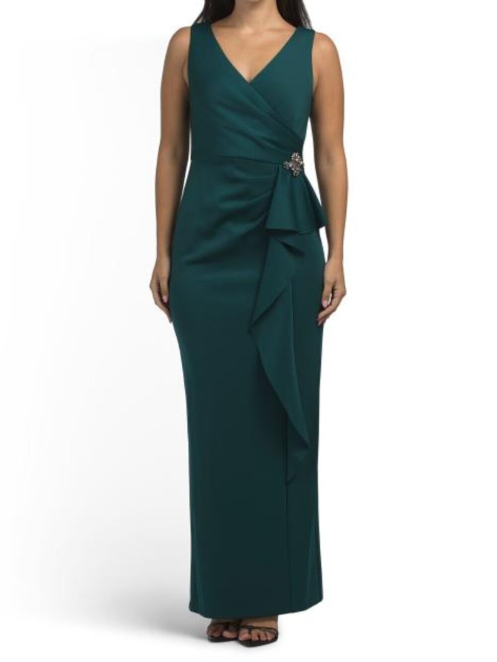 ALEX EVENINGS Stretch Scuba Emblished Waist Dress
